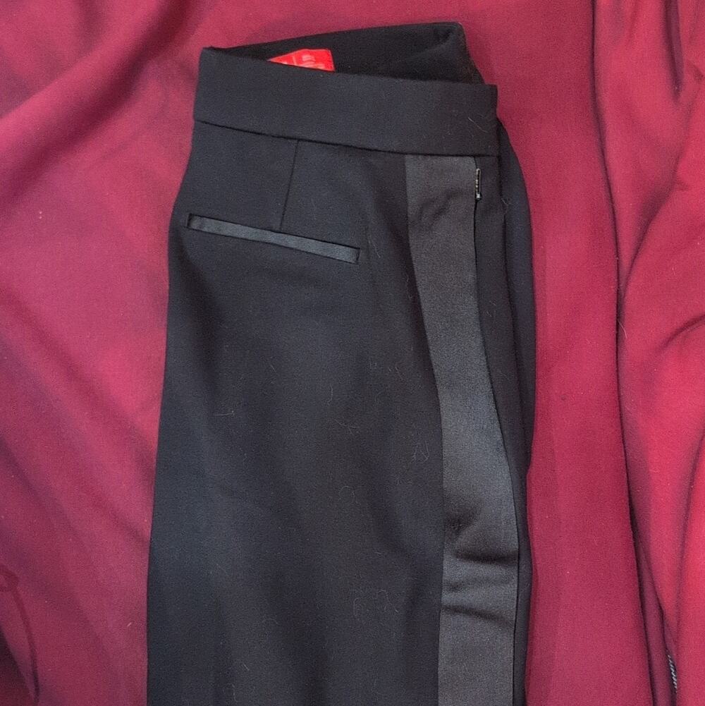 SPANX Women's Black Solid Dress Pants, Tuxedo Stripe, Regular M, Pull On